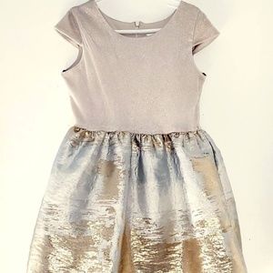 Blush by Us Angels gold and white gold party dress
